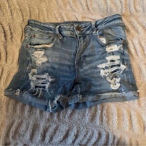 American Eagle Outfitters Ripped Blue Jean Shorts